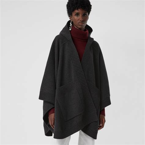 Burberry Crest Jacquard Hooded Cape 